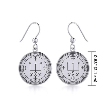 Archangel Raphael Sigil Small Silver Earring TER1631 - Jewelry